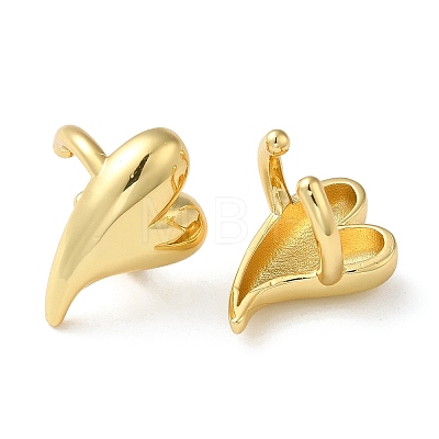 Rack Plating Brass Heart Cuff Earrings for Women EJEW-Z019-12G-1
