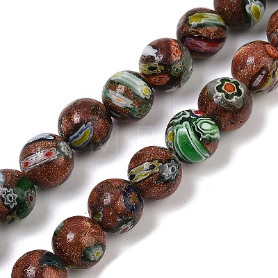 Handmade Millefiori Lampwork Beads Strands LAMP-G166-12C-1