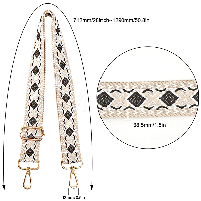 Rhombus Pattern Polyester Adjustable Bag Handles FIND-WH0129-26B-1