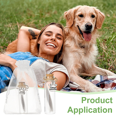 5Pcs Paw Print Glass Bottles AJEW-FG00021-1