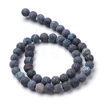 Natural & Dyed Crackle Agate Bead Strands G-T056-6mm-01-1