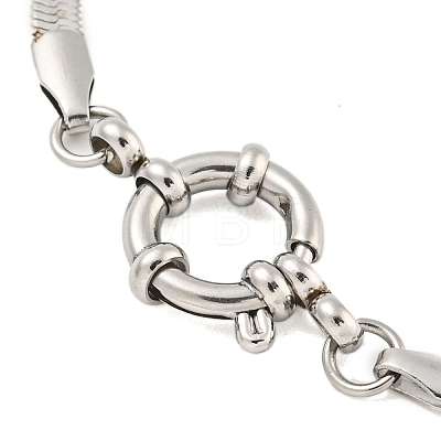 304 Stainless Steel Herringbone Chain Bracelets for Women BJEW-Q344-04P-1