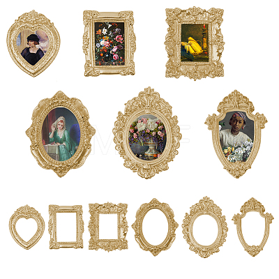 12Pcs 6 Styles Resin Embossed Photo Frames AJEW-AR0005-59B-1