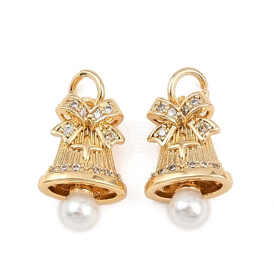 Brass Micro Pave Cubic Zirconia Pendants KK-K407-52G-1