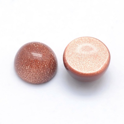 Synthetic Goldstone Cabochons G-P393-R24-4MM-1