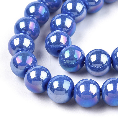 Electroplate Opaque Glass Beads Strands LS-GLAA-T032-P4mm-AB11-1