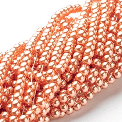 Glass Pearl Beads Strands X-HY-4D-B36-1