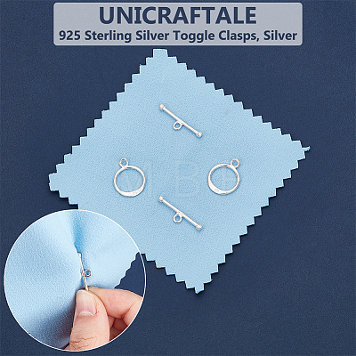 2Pcs 925 Sterling Silver Toggle Clasps STER-UN0001-46-1