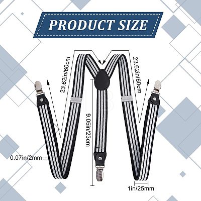Polyester Elastic Men's Strength Suspenders AJEW-WH0258-293C-1