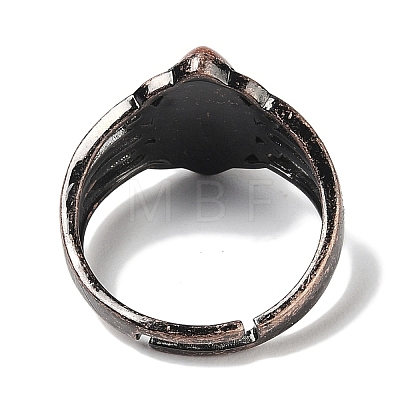 Synthetic Goldstone Horse Eye Adjustable Rings RJEW-K271-05R-10-1