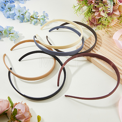 6Pcs 6 Colors Plastic Hair Band Findings FIND-DC0008-40-1