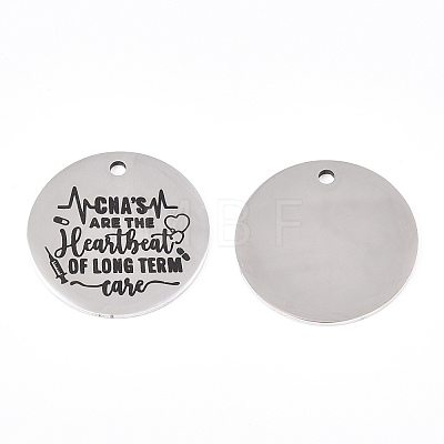 Non-Tarnish 201 Stainless Steel Pendants LS-STAS-T064-38P-24-1