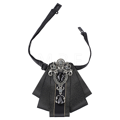 1Pc Detachable Polyester & Zinc Alloy & Glass Bowties Shoulder AJEW-HY0003-56-1