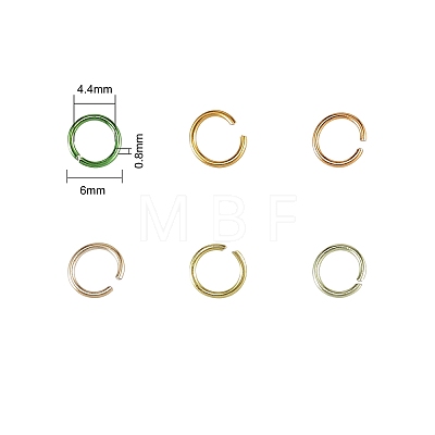 600pcs 6 Colors Aluminum Jump Rings ALUM-CJ0001-14-1