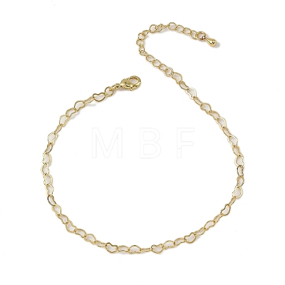 Brass Heart Link Bracelets for Women BJEW-G735-07G-01-1