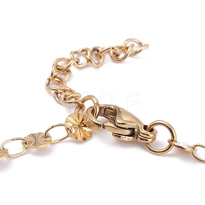Vacuum Plating 304 Stainless Steel Flat Round Link Chain Bracelets BJEW-I295-05C-G-1