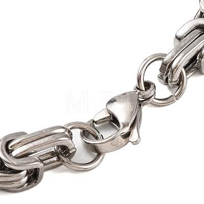 304 Stainless Steel Column Byzantine Chain Bracelets BJEW-B078-142GP-1