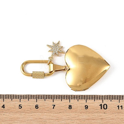 316 Stainless Steel Locket & Brass Micro Pave Cubic Zirconia Pendant Decorations PALLOY-JF05949-1