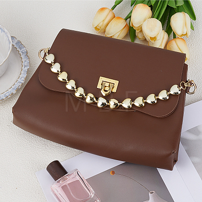1Pc CCB Plastic Heart Beaded Bag Handles with Clasps AJEW-CL0005-66-1
