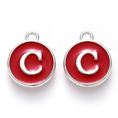 Platinum Plated Alloy Enamel Charms ENAM-S118-03C-P-1