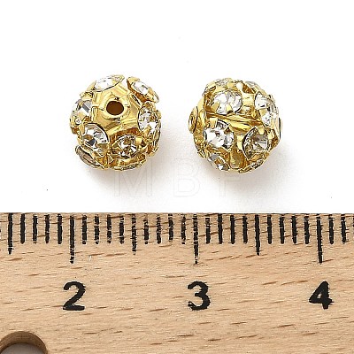 7mm Brass Rhinestone Beads X1-KK-S519-01B-02G-1