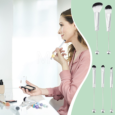 Beadable Makeup Brushes Set MRMJ-WH0086-44P-1