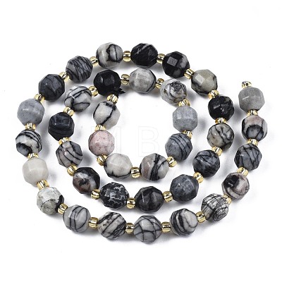 Natural Netstone Beads Strands G-N326-100-10-1