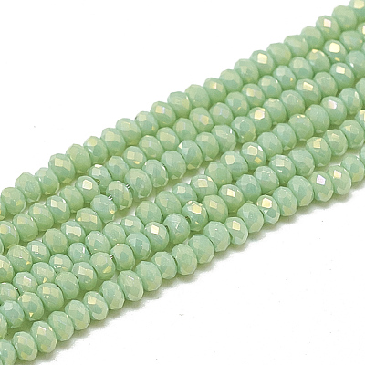 Electroplate Opaque Solid Color Glass Beads Strands EGLA-Q112-B06-1