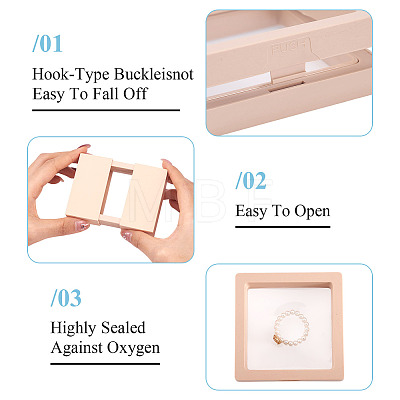 3 Bags 3 Styles Square Transparent PE Thin Film Suspension Jewelry Display Box CON-TA0001-38D-1