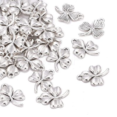 Ireland Tibetan Style Alloy Shamrock Pendants TIBEP-EA11722YKG-AS-LF-1