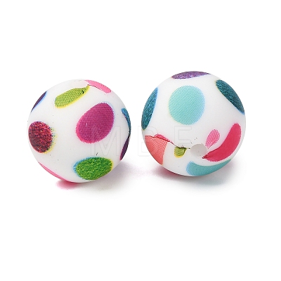 Food Grade Eco-Friendly Printed Silicone Beads SIL-A013-01A-05-1