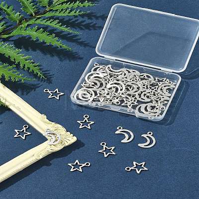 50Pcs 2 Styles Tibetan Style Alloy Charms TIBEP-FS0001-29AS-1