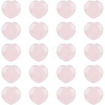 20Pcs Natural Rose Quartz Heart Palm Stone G-HY0001-02-1