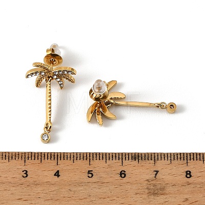 304 Stainless Steel Micro Pave Cubic Zirconia Stud Earrings EJEW-Z173-02G-1