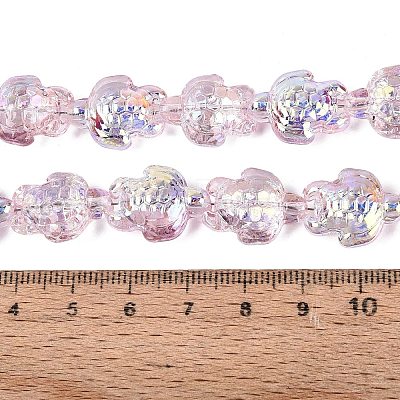 Electroplate Transparent Glass Beads Strands EGLA-N055-04A-03-1