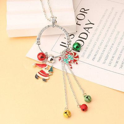 Alloy Enamel with Rhinestone Pendant Necklaces FS-WG43311-01-1