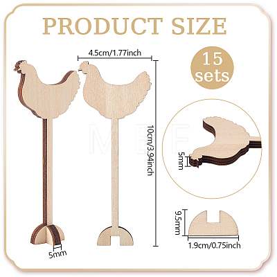 15Pcs Wood Menu Selection Sign AJEW-FG0005-87C-1