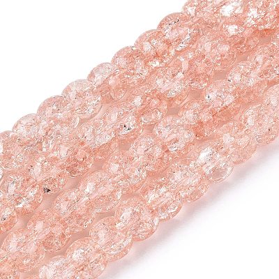 Crackle Transparent Glass Beads Strands GLAA-N069-03A-06-1