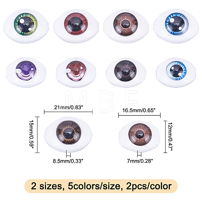 CHGCRAFT 20Pcs 10 Styles Plastic Doll Craft Eye DIY-CA0002-30-1