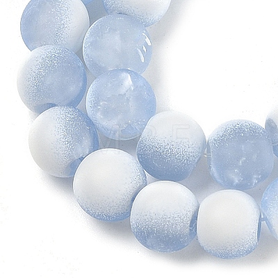 Frosted Crackle Glass Beads Strands GLAA-U001-6mm-M14-1