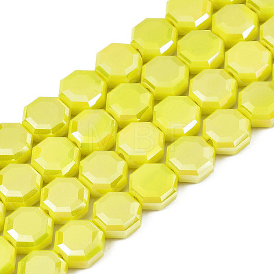 Electroplate Opaque Solid Color Glass Beads Strands EGLA-N002-27-B03-1
