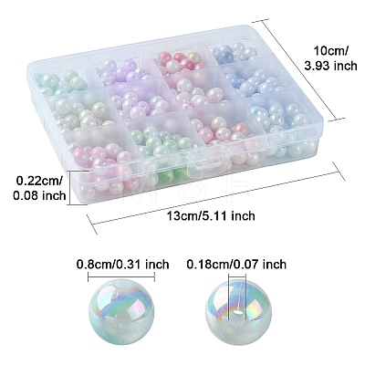 300Pcs 12 Colors Two Tone Opaque Acrylic Beads SACR-YW0001-63-1