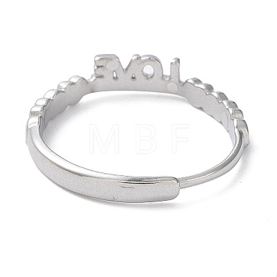 304 Stainless Steel Heart with Word Love Adjustable Rings RJEW-D006-20P-1