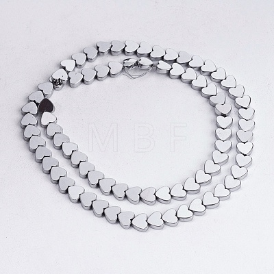 Non-magnetic Synthetic Hematite Beads Strands G-Q883-6x6mm-6-1