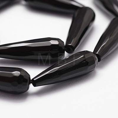 Natural Black Onyx Beads Strands G-P161-24-30x10mm-1