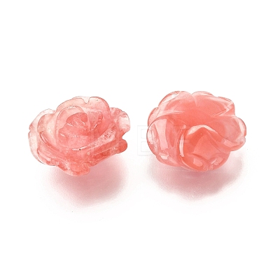 Cherry Quartz Glass Carved Pendants G-S390-03A-1