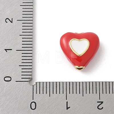 Brass Enamel Beads KK-P294-51G-01-1