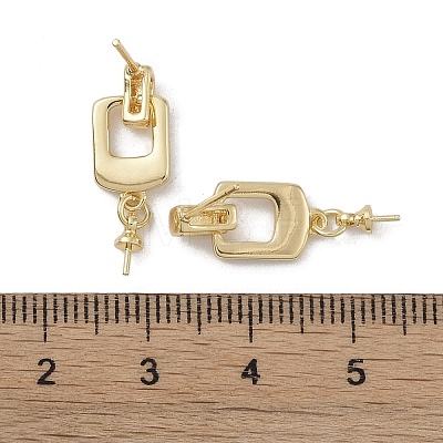 Brass with Shell Stud Earring Findings KK-G497-32G-1