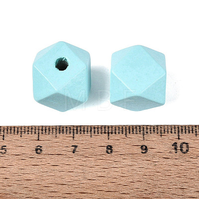 Spray Painted Wood European Beads WOOD-F017-07A-1