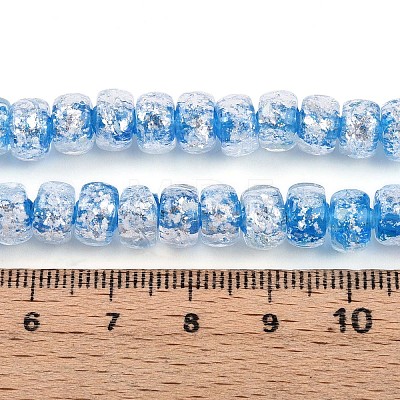 Luminous Handmade Silver Foil Glass Beads Strands FOIL-N029-02B-08-1